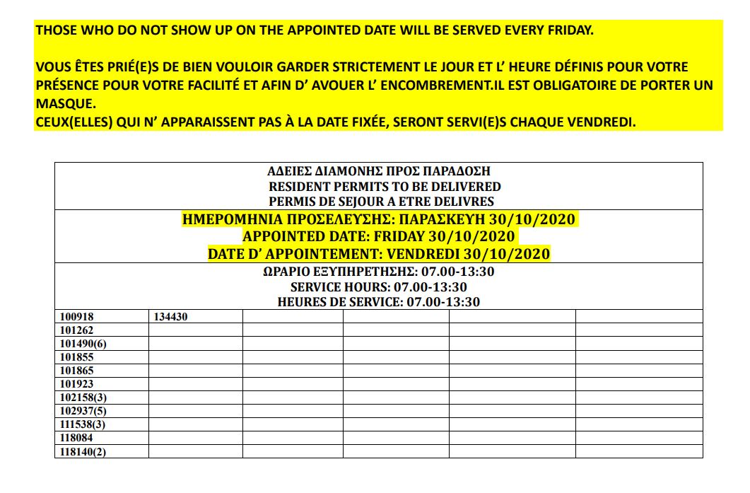 تصاريح الإقامة الجاهزة